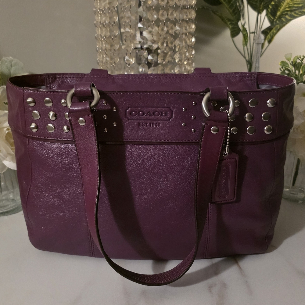 Coach Purple Studded Women's Bag